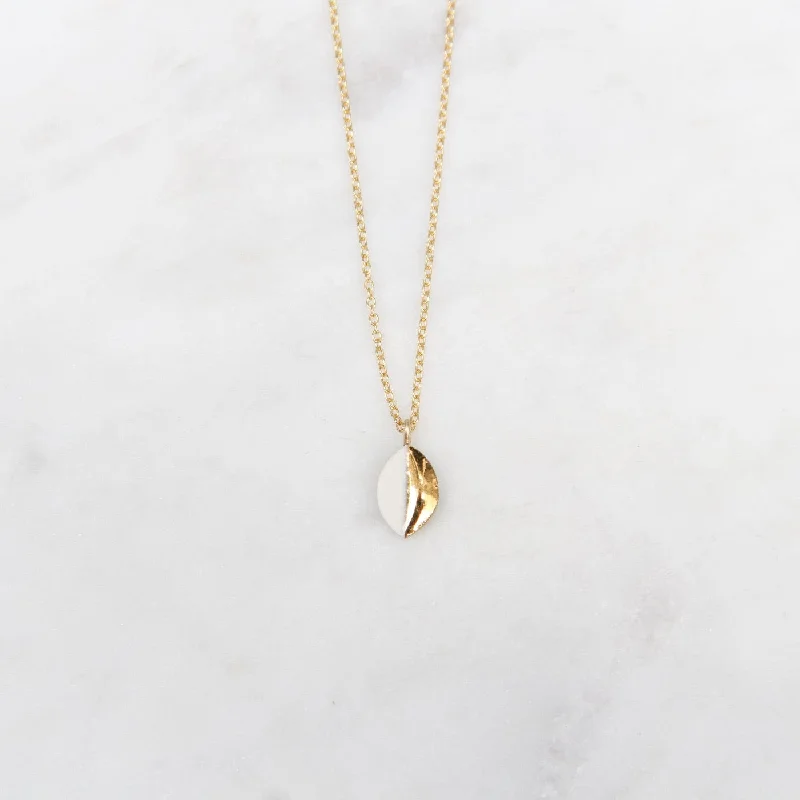 women's unique necklace -White Gold Dipped Mini Marquise Necklace