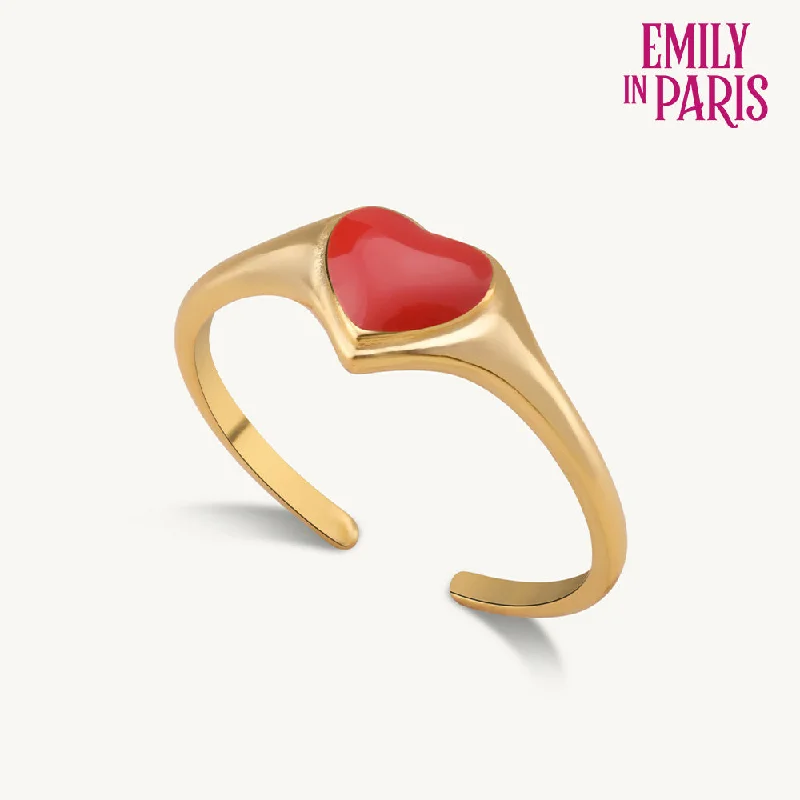 women's eternity ring -Red Heart Ring- 18k Gold Vermeil