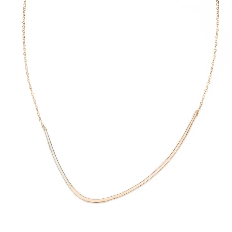 women's geometric pendant necklace -Silver & Gold Inflecto Necklace