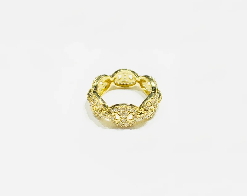 women's moon ring -Iced-Out Puffy Mariner Ring