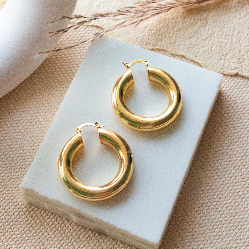 women's cocktail earrings -Big Cloudy Hoop Earrings