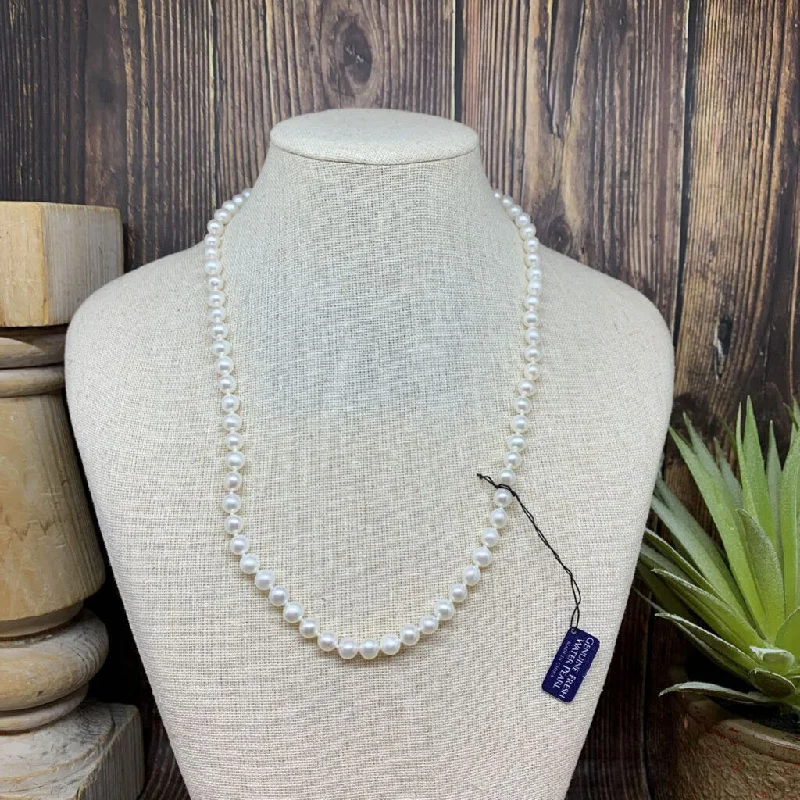 women's layered diamond necklace -Pearl Necklace