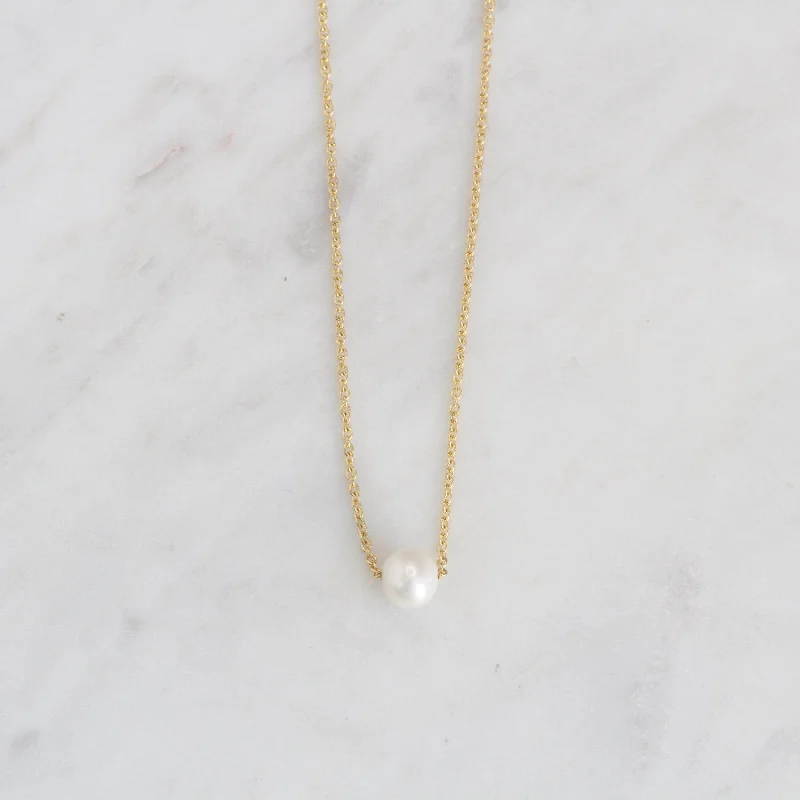 women's cross necklace -Gold Vermeil Freshwater Pearl Choker Necklace