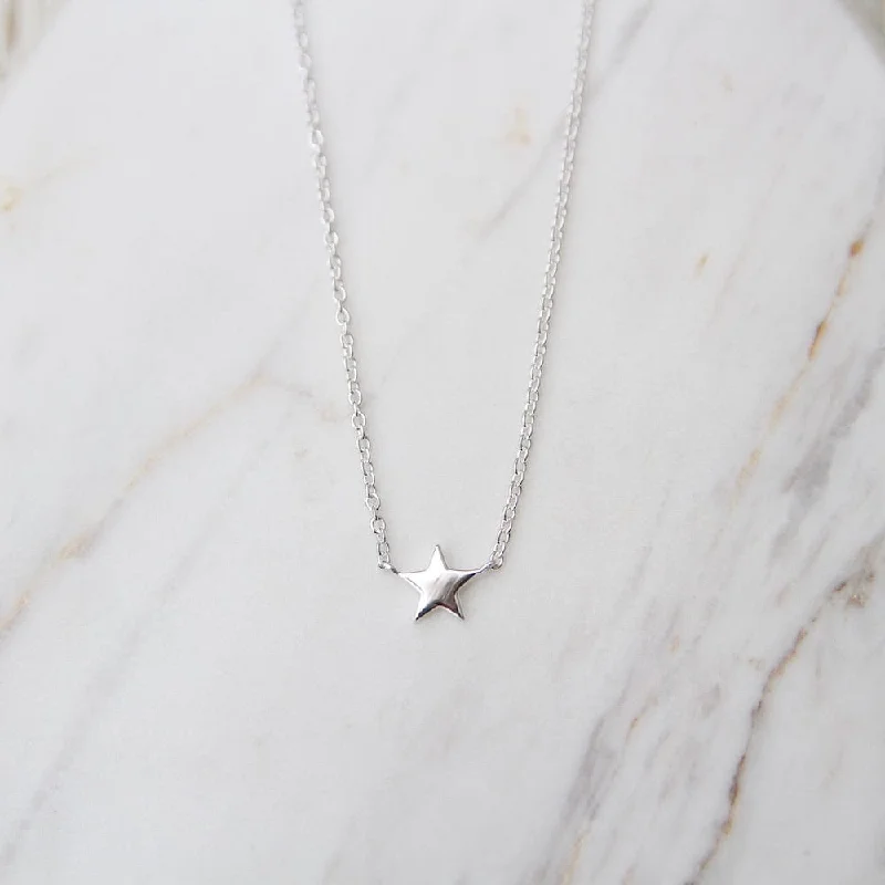 women's dainty necklace -Little Star Necklace - Sterling Silver