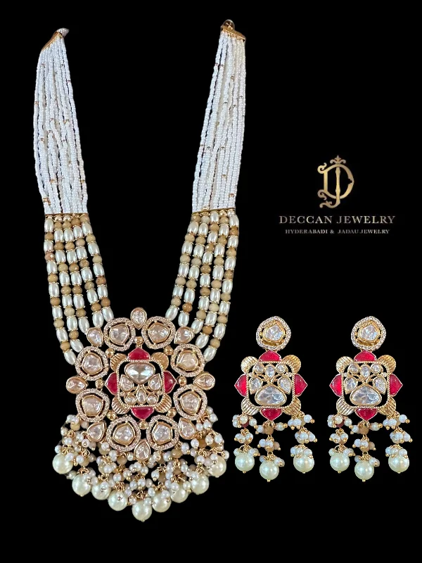 women's luxury gemstone necklace -DLN1 Sahar necklace with earrings ( READY TO SHIP )