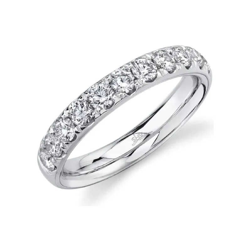 unique diamond engagement rings for women -14K White Gold Diamond Straight Line Band