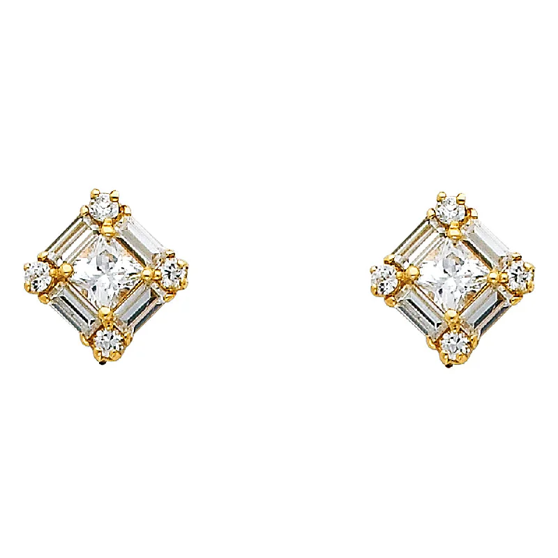 women's oversized earrings -14KY CZ Earrings