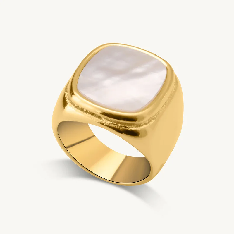 women's rose gold ring -White Galaxy Ring