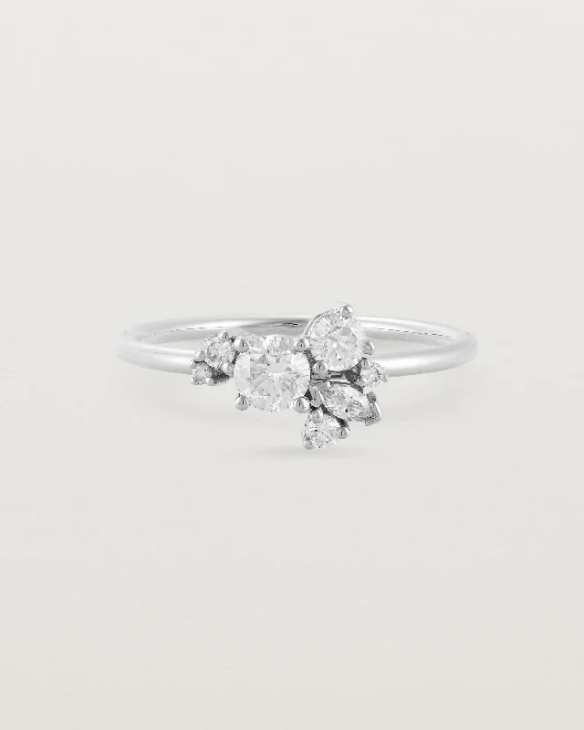 diamond engagement rings with side diamonds for women -Skye Cluster Ring | Diamonds