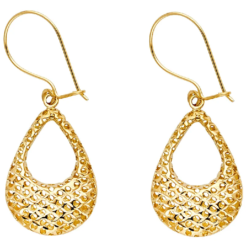 women's infinity earrings -14KY Hollow Perforated Hanging Earrings