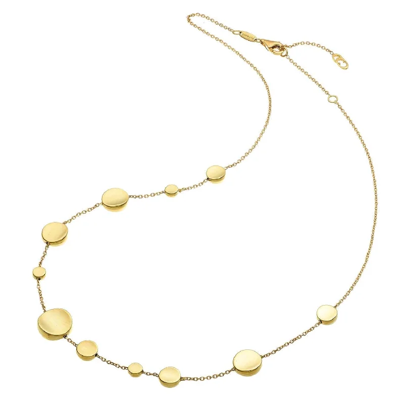 women's opal necklace -Armillas Glow 18ct Yellow Gold Flat Multi Circle  Necklace