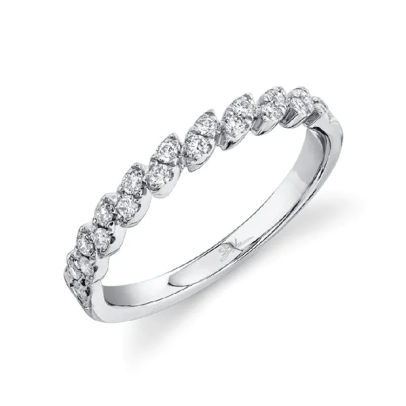 modern platinum engagement rings for women -14K White Gold 0.24cttw Diamond Stackable Band