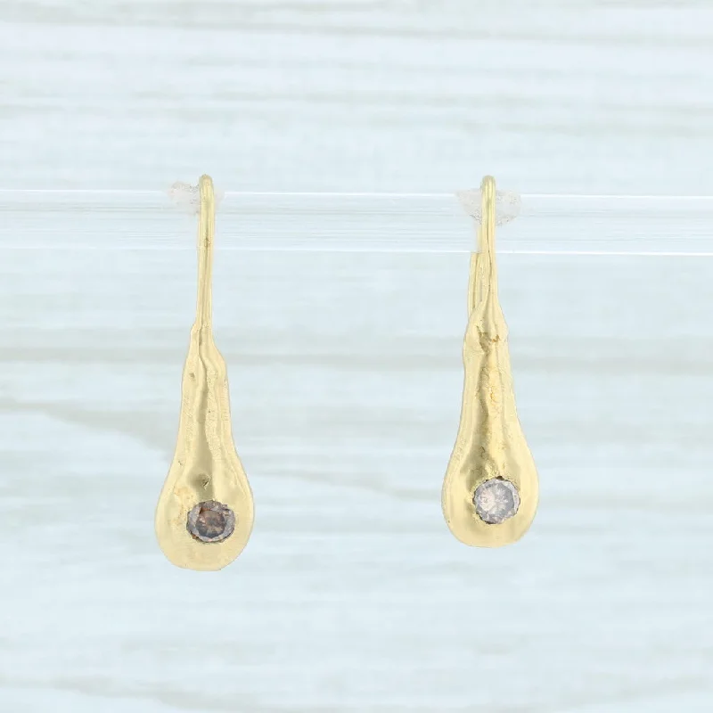 women's wedding earrings -0.24ctw Champagne Diamond Teardrop Earrings 18k Yellow Gold Hook Posts Nordstrom