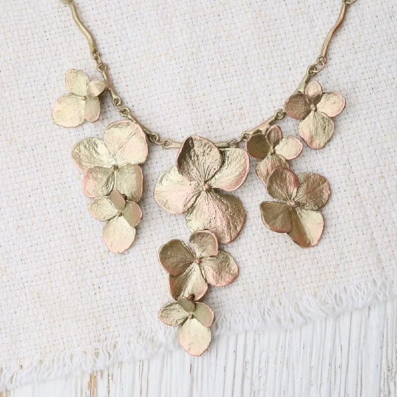 women's rose gold pendant necklace -Hydrangea Necklace