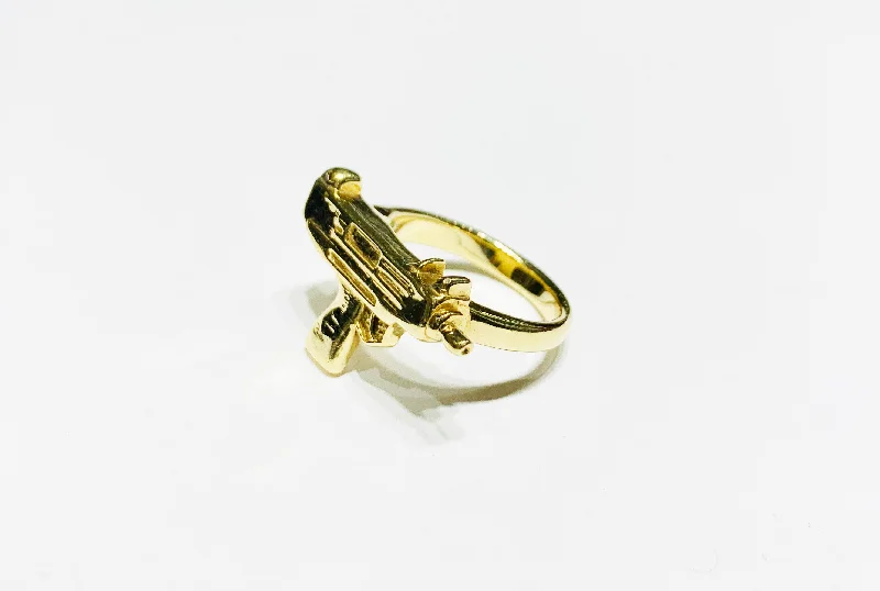 women's engagement ring -Solid Uzi Ring (10K)