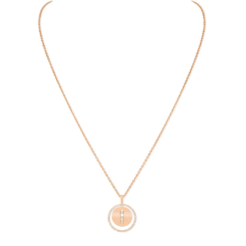 women's choker pendant necklace -18ct Pink Gold Lucky Move Diamond Necklace