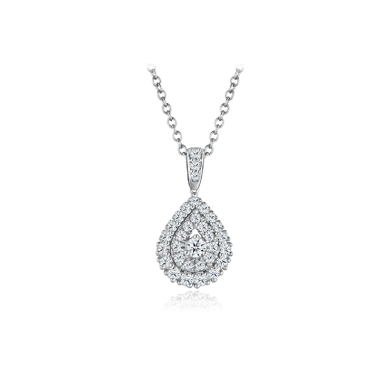 women's choker necklace -Dazzle Drop Diamond Necklace