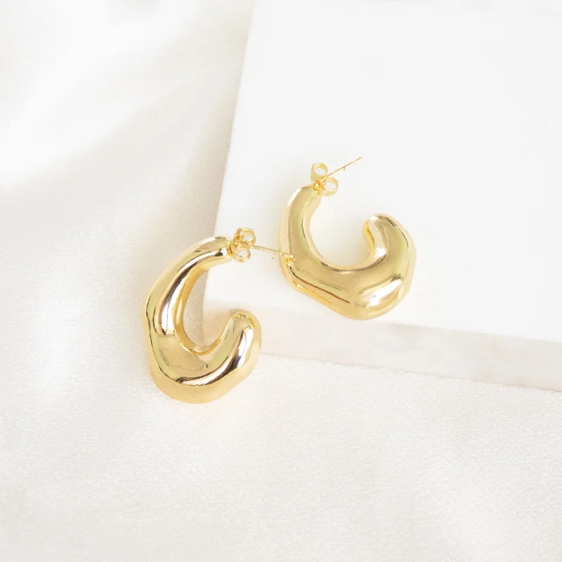 women's silver earrings -Big Bold U Shaped Earrings