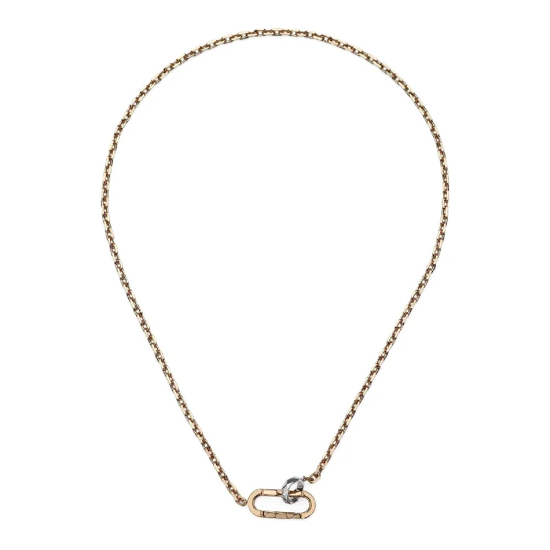 women's custom name necklace -Gucci Link to Love 18ct Rose And White Gold Chain Necklace