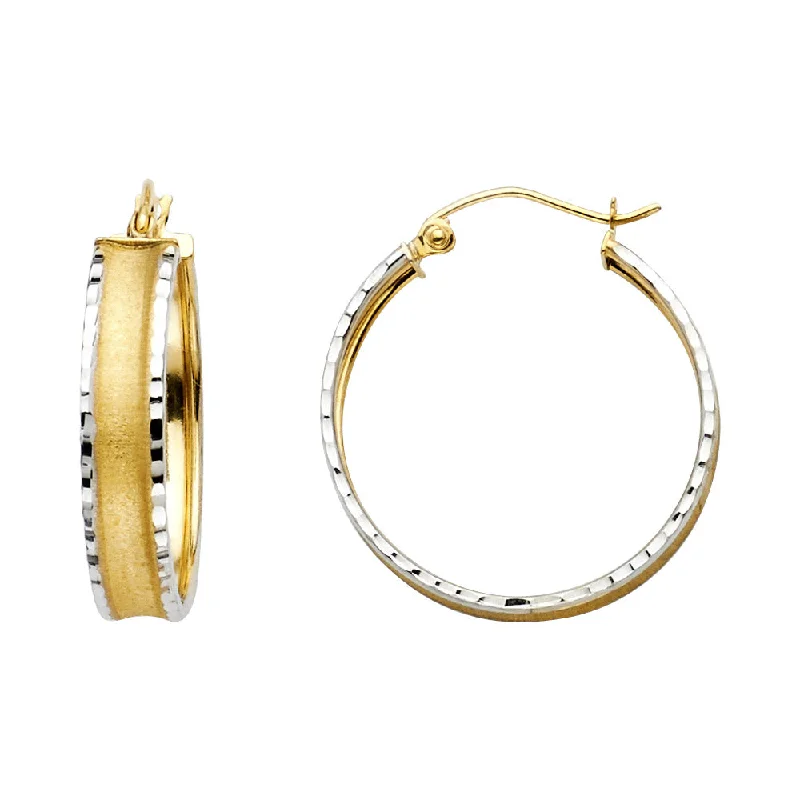 women's moon earrings -14K Fancy Hoop Earrings