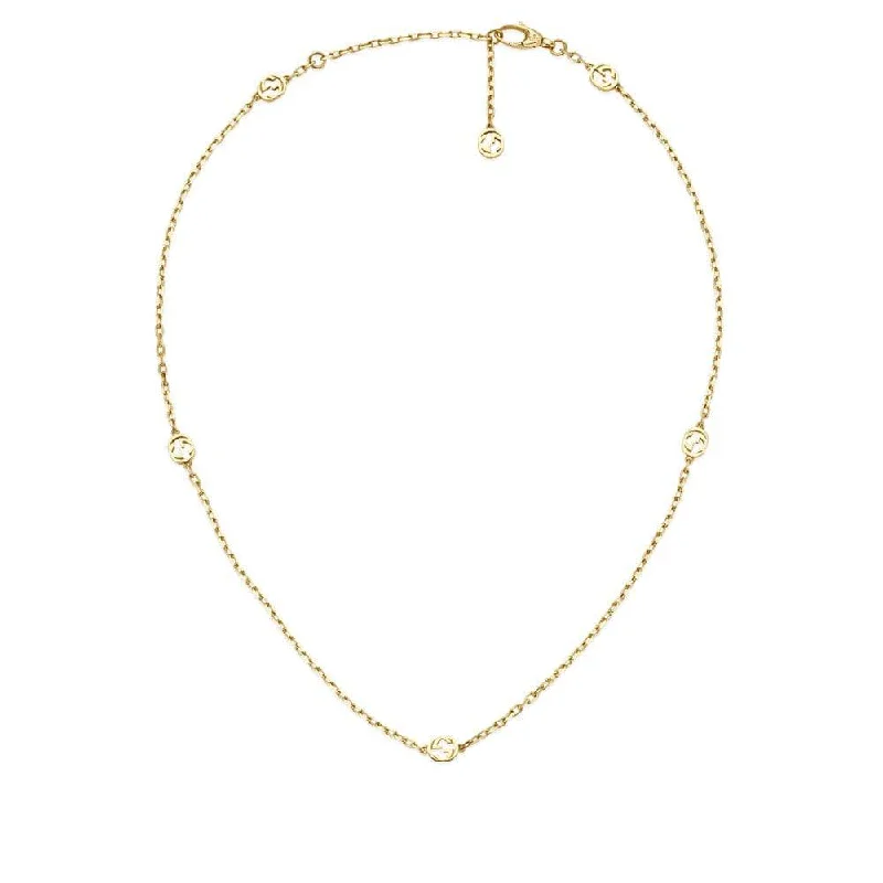 women's delicate necklace -Gucci Interlocking  18ct Yellow Gold Necklace