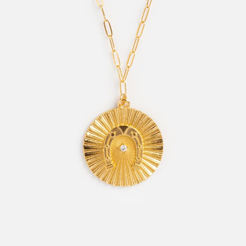 women's minimalist gold necklace -Lucky Bitch Necklace