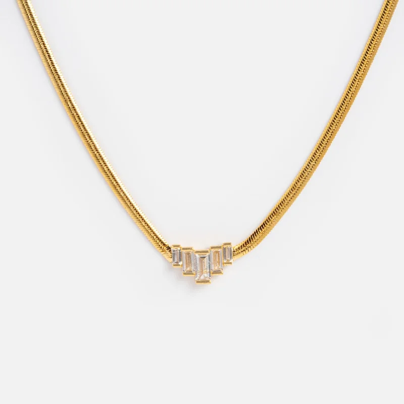 women's gold necklace -Clarice Necklace