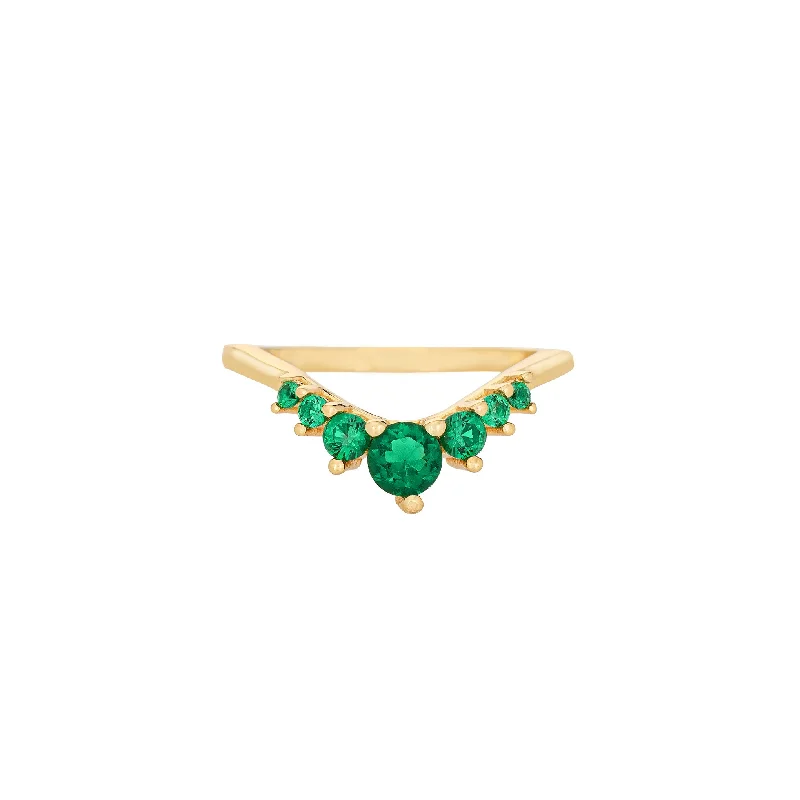 women's gemstone diamond ring -Opera Ring - Green