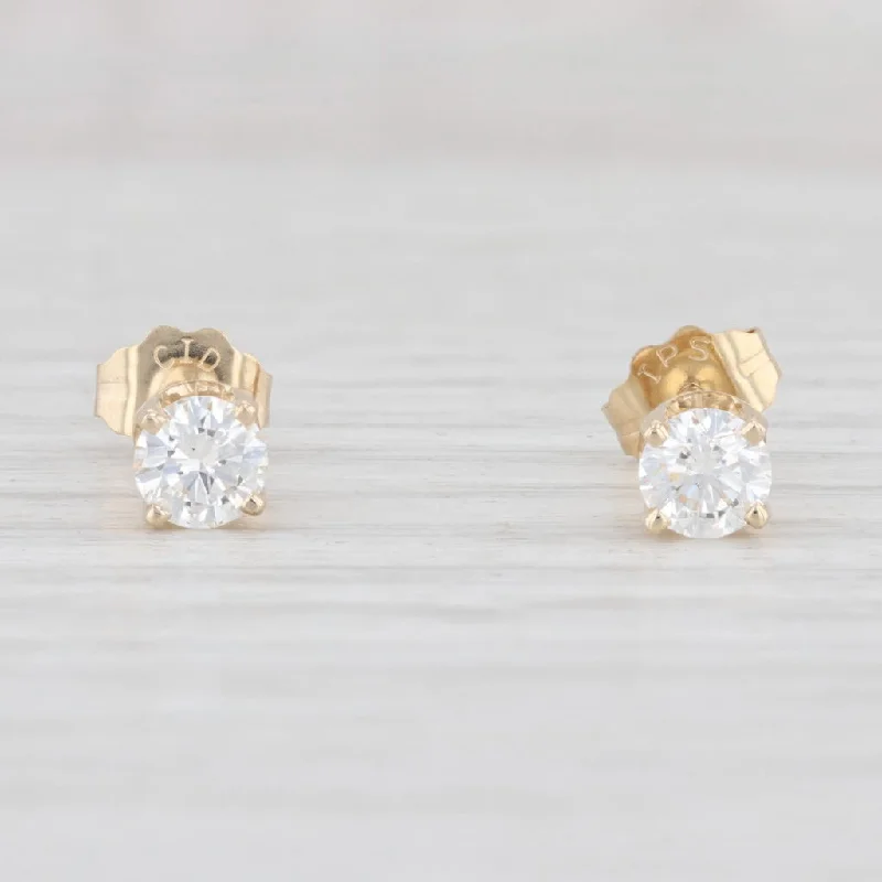 women's custom earrings -0.47ctw VS2 Diamond Stud Earrings 14k Yellow Gold April Birthstone Solitaires