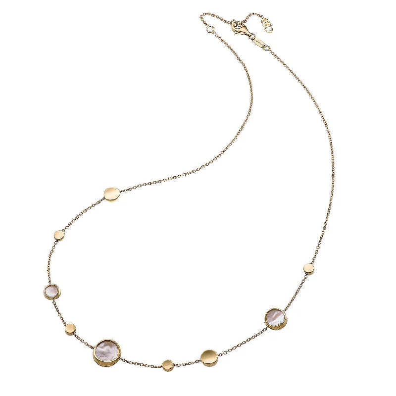 women's statement necklace -Armillas Glow Ca Leido 18ct Yellow Gold Flat Circle 45cm Necklace