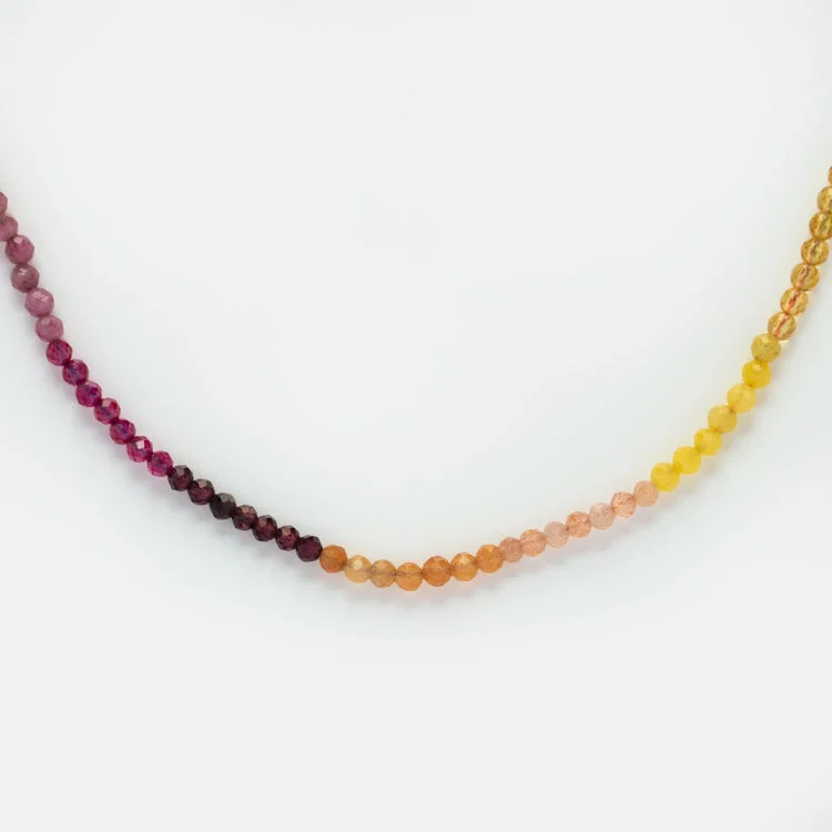 women's elegant gold necklace -Live by the Sun Rainbow Crystal Beaded Necklace