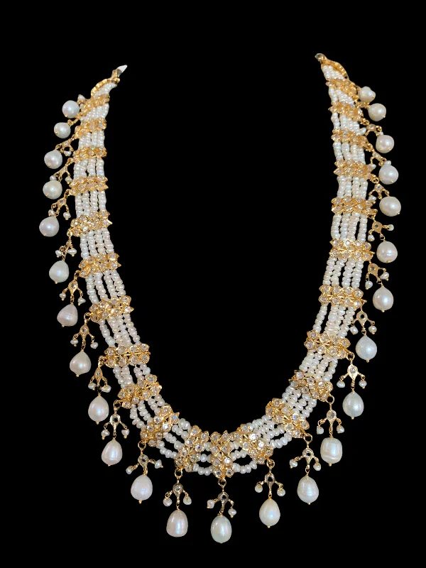 women's charm necklace -LN153 Esra multipendant necklace- fresh water pearls   ( SHIPS IN 4 WEEKS  )