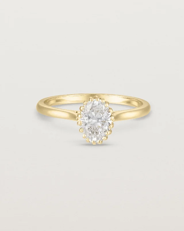 elegant gemstone engagement rings for women -Meroë Oval Solitaire | Laboratory Grown Diamond