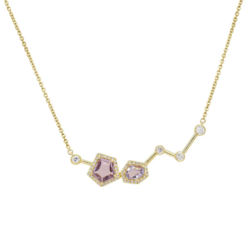 women's nature-inspired necklace -Diamond Serotonin Luxe Necklace | Spinel