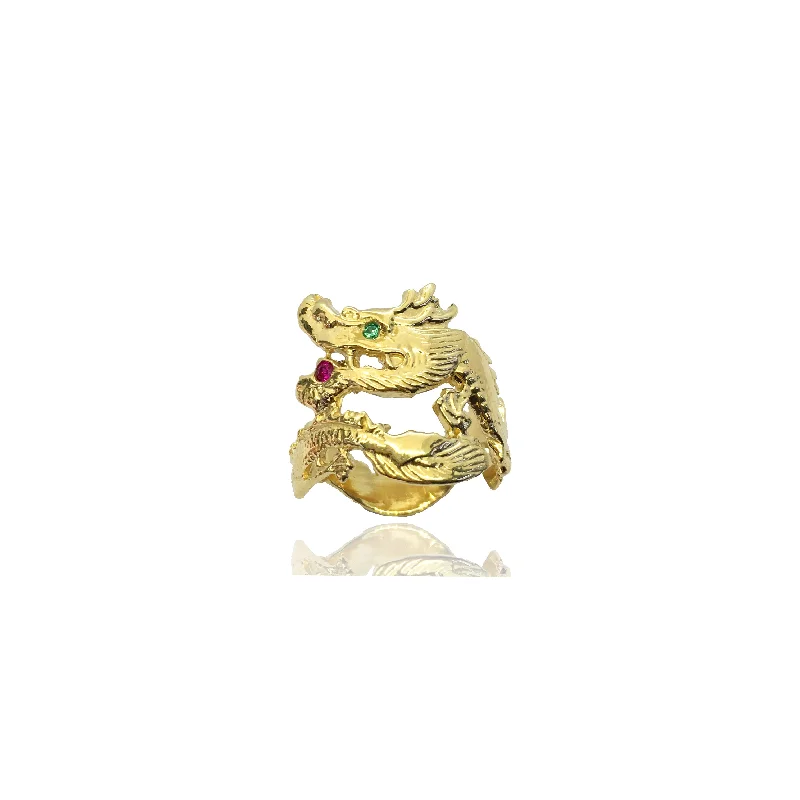 women's birthstone gemstone ring -Coiled Dragon Ring