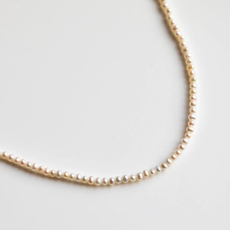 women's emerald necklace -Solid Gold Classic Pearl Necklace