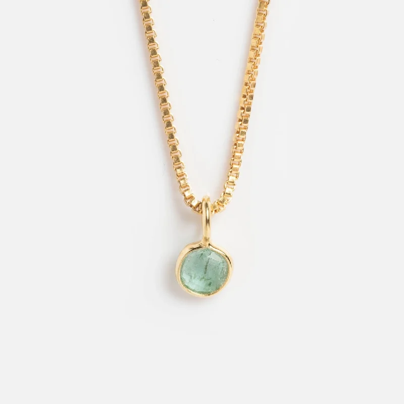 women's celestial necklace -Sofia Slice Necklace with Emerald