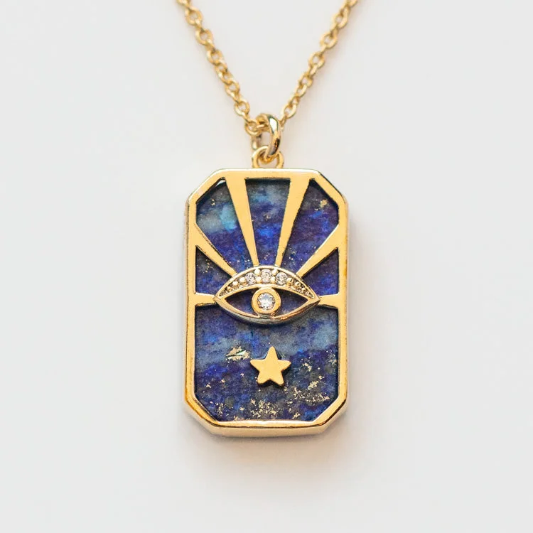 women's sapphire necklace -Night Sky Protection Pendant Necklace