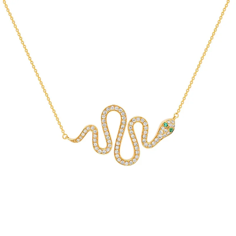 women's wedding necklace -Mississippi Snake Necklace | 3.64GMS .24CT