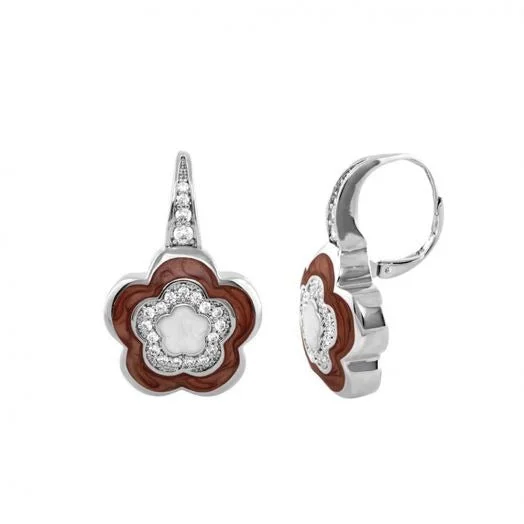 women's diamond earrings -Lauren G Adams BAMBOO DAISY EARRINGS