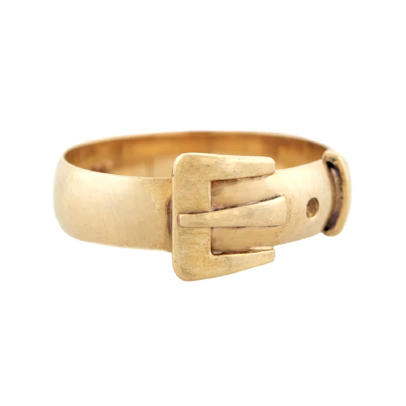 women's statement ring -Vintage 9k English Buckle Ring