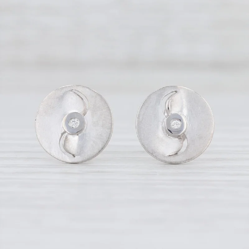 women's animal earrings -New Bastian Inverun Diamond Circle Stud Earrings Sterling Silver 12888