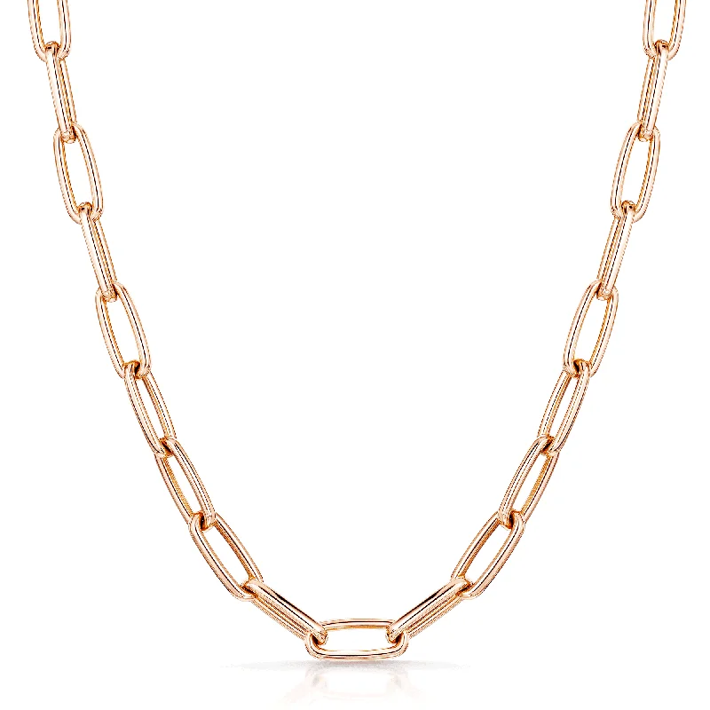 women's infinity diamond necklace -18ct Rose Gold Laguna Collection Open Link Necklace