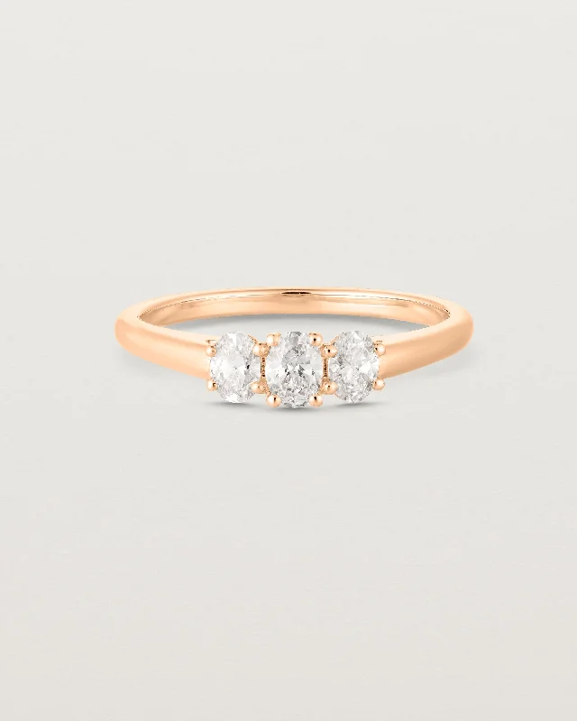 custom solitaire engagement rings for women -Adrienne Trio Ring | Laboratory Grown Diamonds