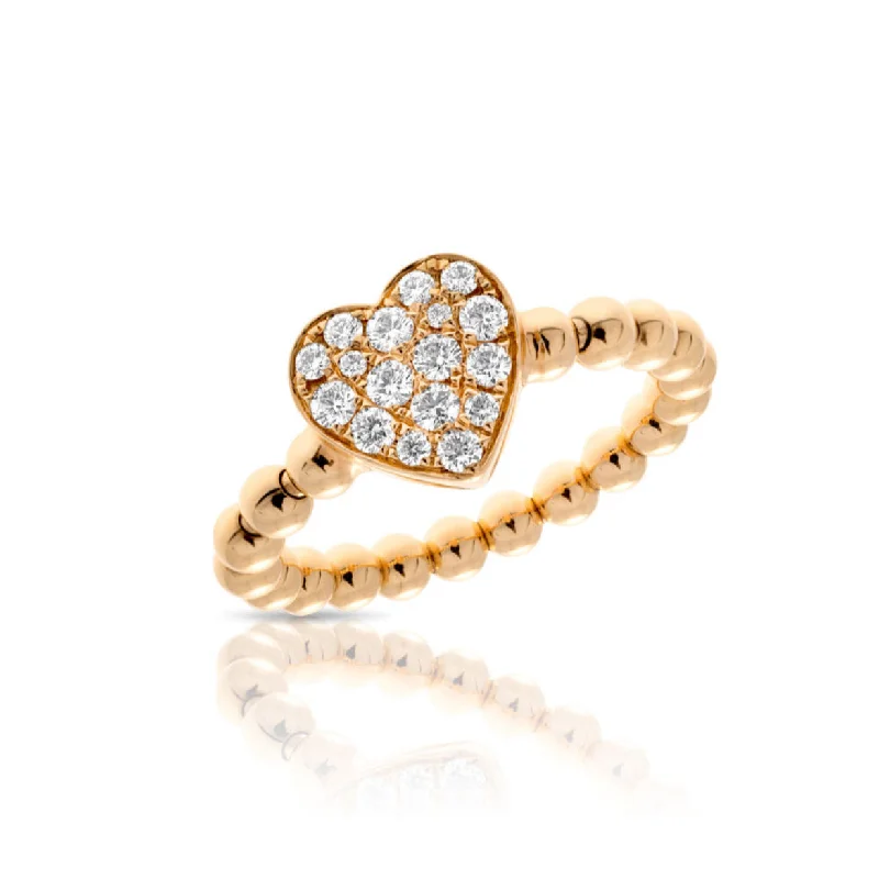 timeless engagement rings for women -Hulchi Belluni Diamond Heart Stretch Ring (65181)