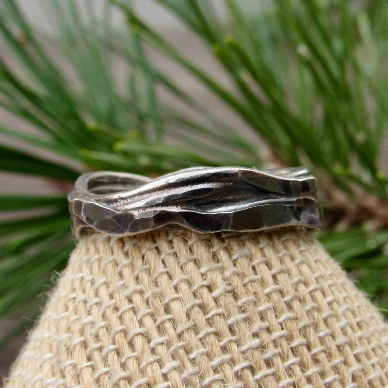 women's star ring -Heavy Layered Sterling Ring