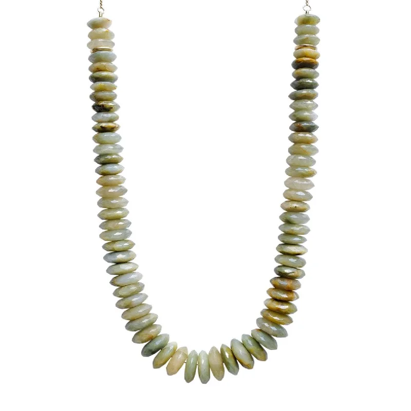 women's dainty necklace -Chrysoberyl Heishi Bead Necklace | 3.50GMS