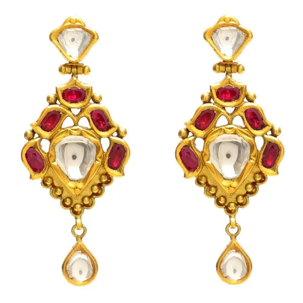 women's large hoop earrings -Aman Raja Ruby Earrings