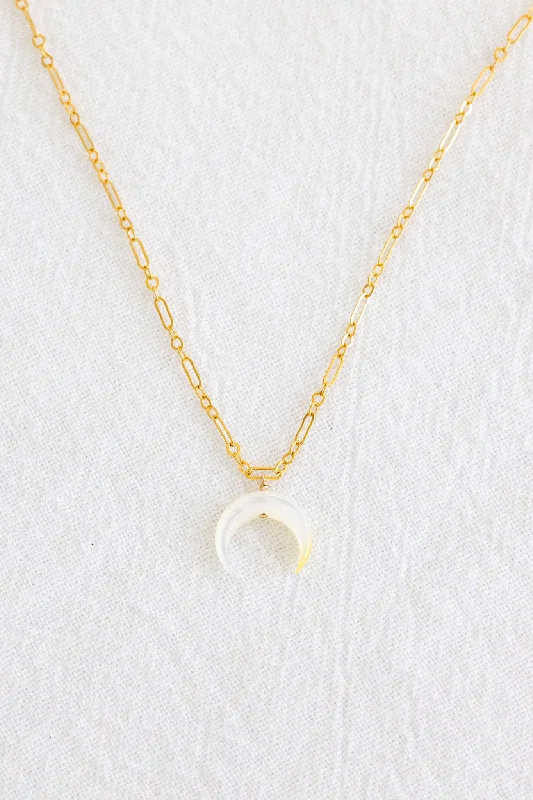 women's star necklace -Sample Sale - Golden Wishful Crescent Necklace