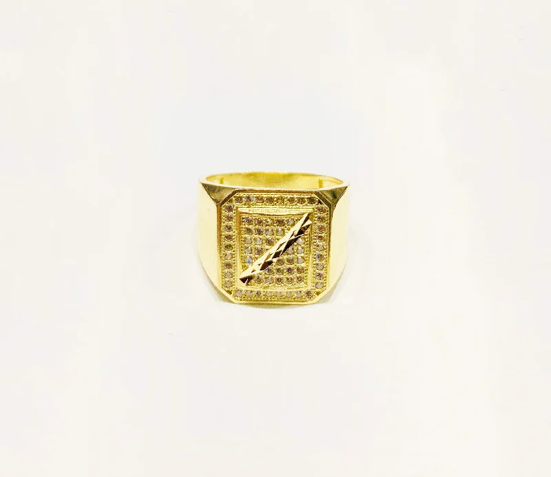 women's minimalist ring -Square CZ Ring (10K).